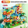 171-269PCS Marble Race Run Big Size Block Building Blocks Funnel Slide Blocks DIY Educational Big Brick Toys For Children Gift
