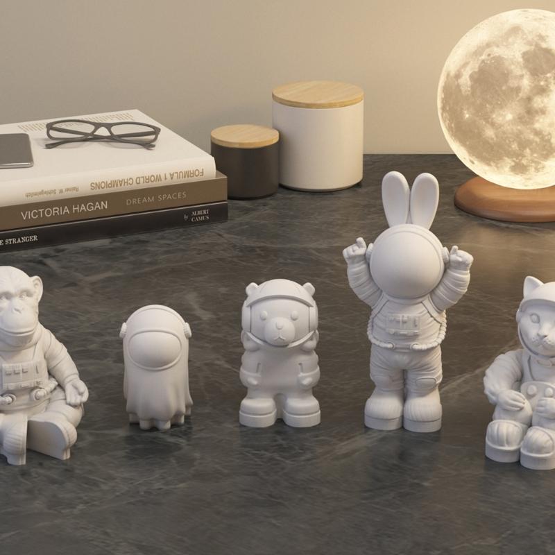 Silicone Mold for Moon Space Figure Easy to Use Silicone Mold for Making Astronautic Crafts Table Decors Ornament
