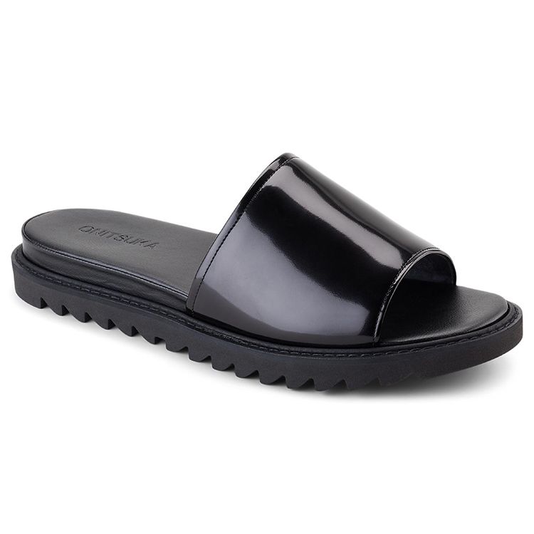 ONITSUKA TIGER Comfortable Casual Rubber Sole Slippers Unisex Slippers Black 1183A911-001