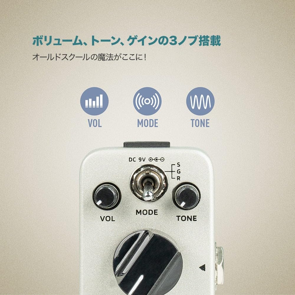 SONICAKE Trio Rider Guitar Pedal Mini Pedal for Electric Guitar and Durable Metal Footswitch Overdrive Pedal Trio Rider Bass,
