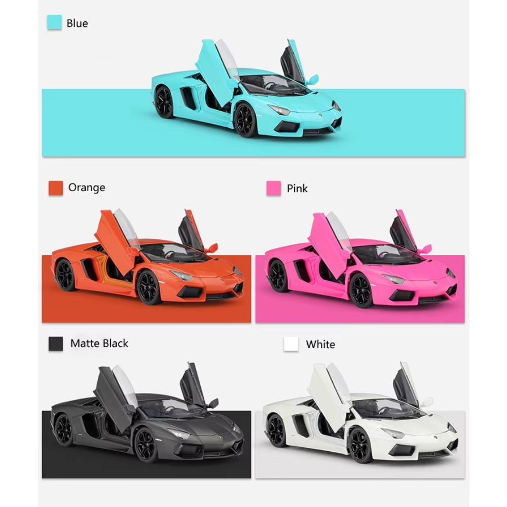 WELLY Diecast 1/24 Model Car Lamborghini Aventador LP700-4 Race Car Sports Car Metal Alloy Toy Car for Children Gift Collection