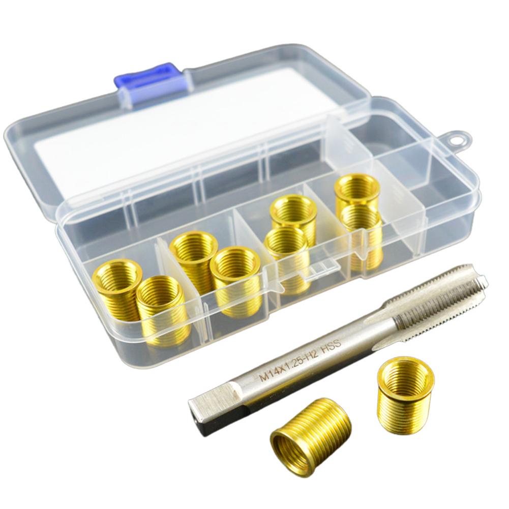 Spark Plug Thread Repair Kit M12x1.25 Inserts and M14x1.25 Tap Kit Cylinder Head Rethreaded Kit Spark Plug Thread Repair Tools