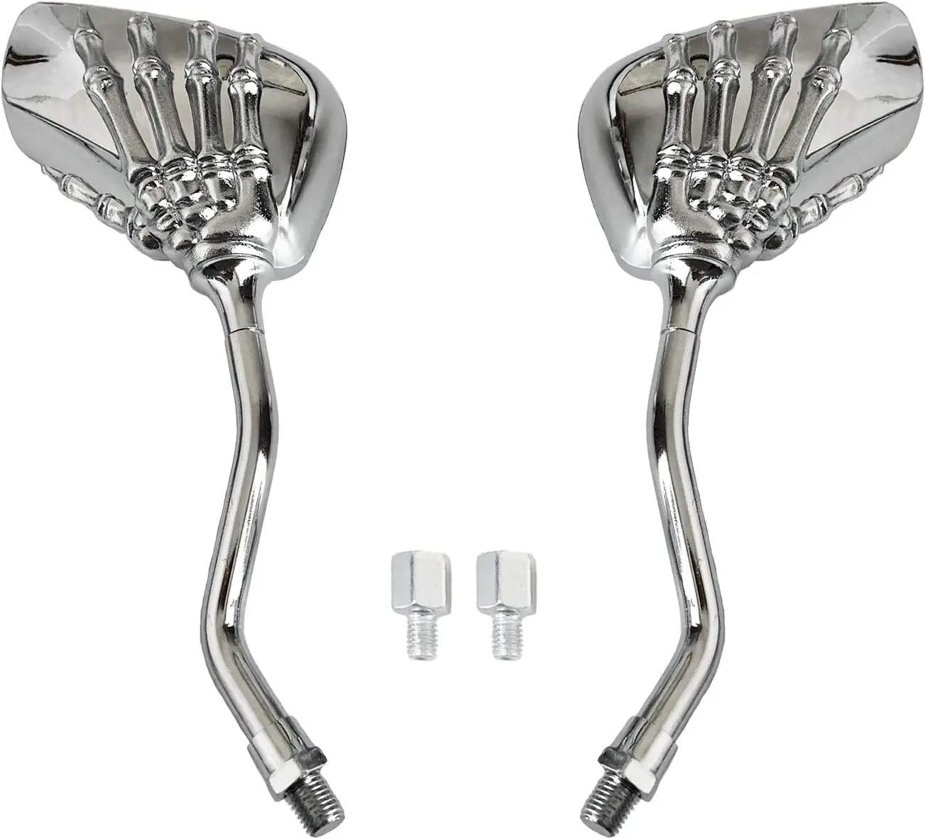 

1 пара боковых зеркал для мотоцикла в виде скелета, боковые зеркала из АБС-пластика для различных стилей мотоциклетных отражателей серебряный