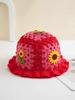 Handmade Knitted Sunflower Fisherman Hat For Autumn And Winter Women, Cute And Playful Fun, Fungus Edge Wool Knit Crochet Hat, Adult Hat