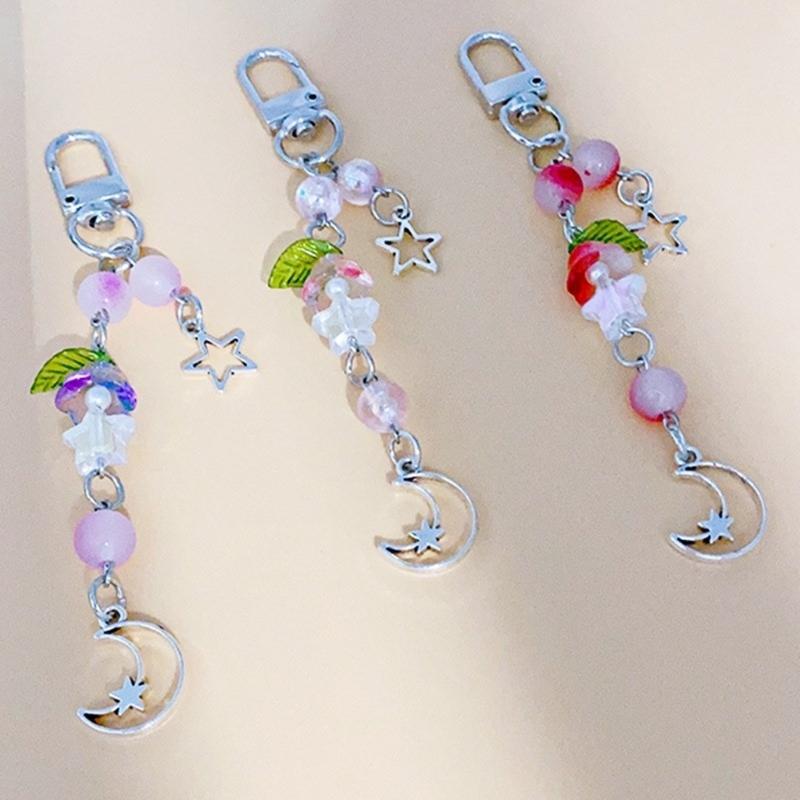 Elegante Maiglöckchen Handyketten Perlen-Handy-Lanyard Schlüsselanhänger Einfache Tragbare Handy-Taschen Rucksack Schlüsselhalter Dekoration