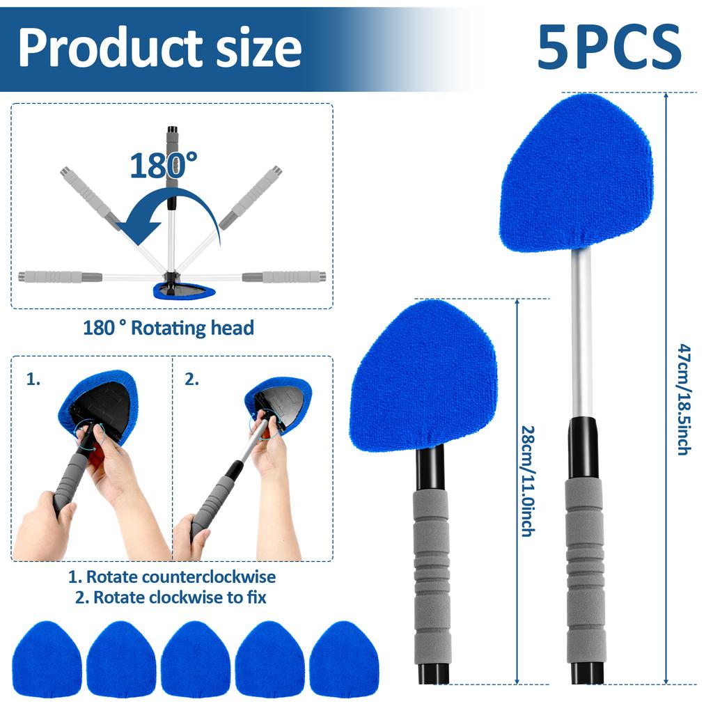 Car Windshield Water Scraping Telescopic Car Glass Car Window Wiper Auto Cleaning Tools Window Cleaning Brush Cleaning Cloth