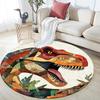 T-Rex Dinosaur Round Area Rug,Carpet Rug for Living Room Bedroom Sofa Playroom Decor,Non-slip Floor Mat