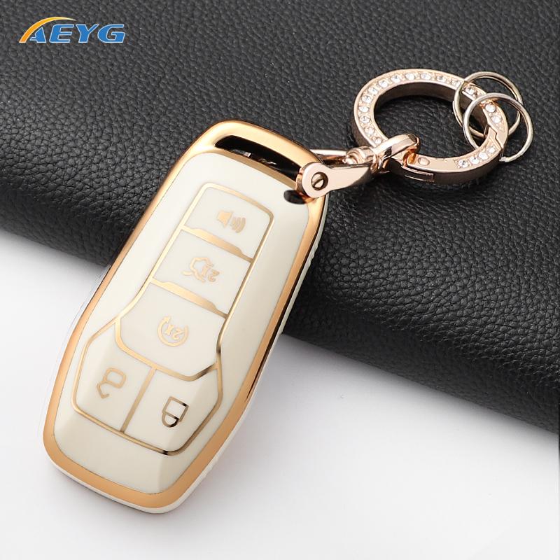 Tpu Car Key Cover Case Shell Fob For Ford Fusion F-150 Edge Explorer Mustang Lincoln Mkz Mkc Platinum  F150 Lariat 5 Buttons