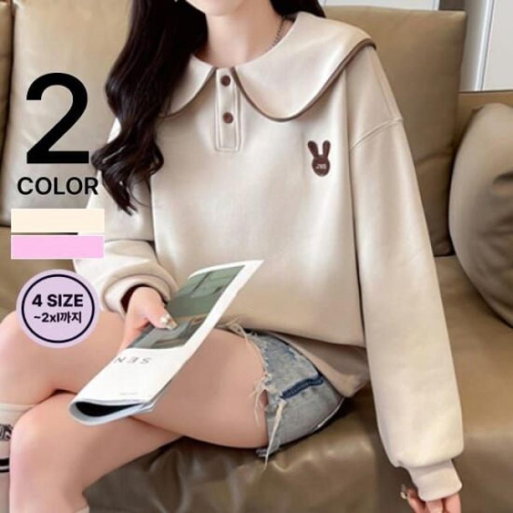 Navava Women Lovely Big Collar Rabbit Sweatshirt Nt1950 2colors 4sizes
