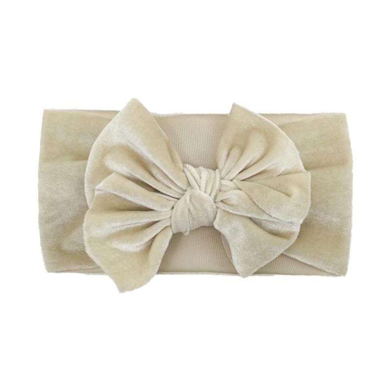 New baby bow headscarf, wide-brimmed gold velvet cute hair accessories for infants and toddlers, princess children's headband.