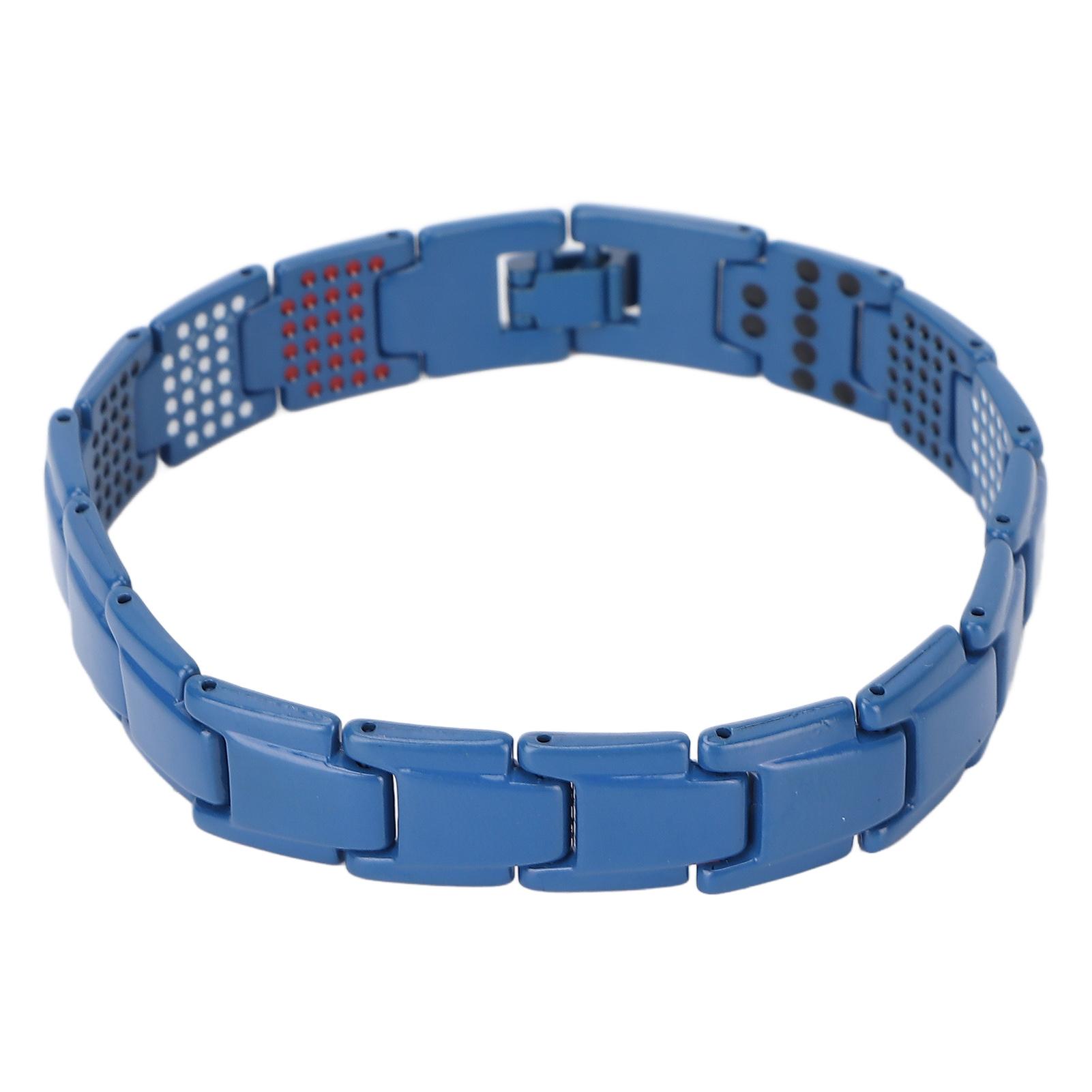 Модный магнитный терапевтический браслет для похудения из титановой стали унисекс магнитный браслетсиний