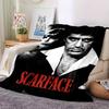 1pc Scarface-Inspired Flannel Blanket - Soft Cozy All-Season Throw for Bedroom, Sofa, Camping, Travel - Perfect Gift for Movie FansB19
