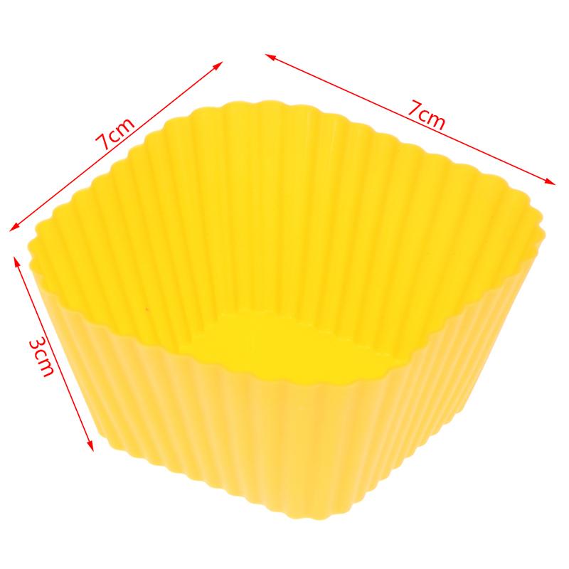 10Pcs Square Shape Silicone Cake Cup Cake Tool Bakeware Baking Silicone Mold Cupcake DIY Kitchen Accessories
