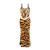 Women's Suspender Split Sexy Dress Tiger Head Digital Printing Wild Animal Medium Dress Children