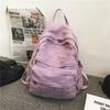 Fashion Solid Color Backpack Women Canvas School Bags For Teenage Girls Casual Travel Backpack Female Student School Backpack