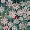 36 Pack Plastic Rose Gold Snowflake Ornaments , Hanging Decorations For Winter Christmas Tree