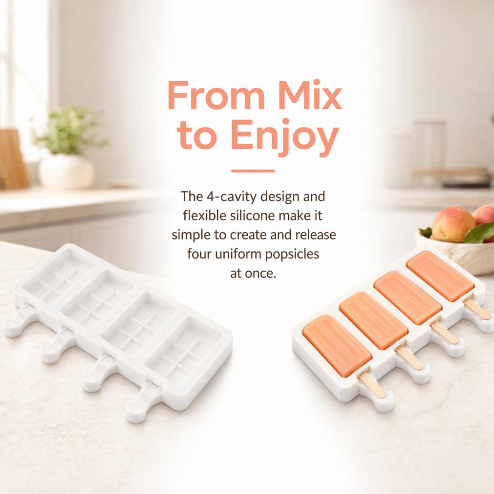 Grid Pattern Ice Bar Maker Square Ice Lolly Mold Portable DIY Ice Cream Mold  Summer Dessert