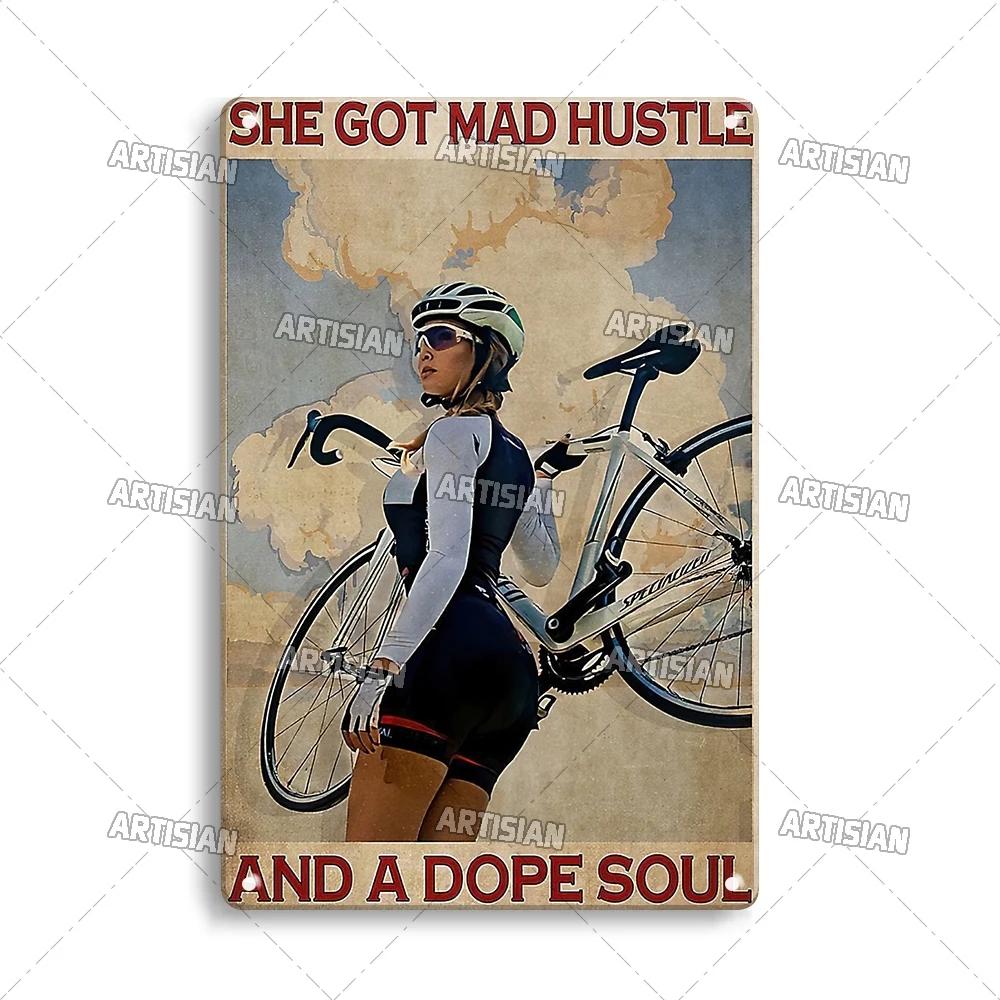 Artisian Cycling Metal Sign Bicycle Tin Plate Bike Decorative Plaque Sport Wall Decor Garage Bar Pub Club Hotel Cafe Kitchen