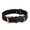 Leather Dog Collar With Vintage Copper Buckle For Medium Large Durable Dogs