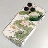 Chinese Ink Wash Lotus Bird Clear Phone Case for iPhone 17 16 15 14 13 12 11 16E Series Pro Max Plus Double Layer Protection