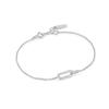 Ania Haie Glam Interlock Pendant Stone-Set 925 Silver Bracelet B037-01H
