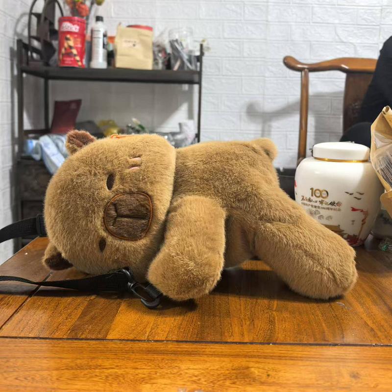 Kawaii Kreslená Kapybara Plyšová Crossbody Taška Roztomilá Měkká Taška přes Rameno Kreativní Plyšová Hračka Crossbody Taška Dárky k Narozeninám