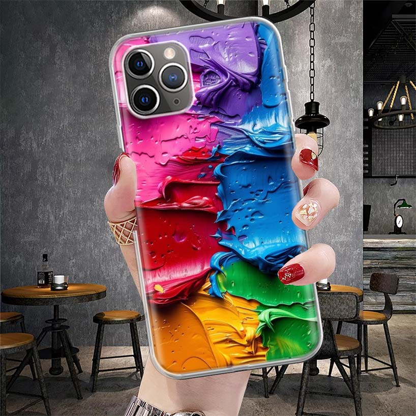 Watercolors Set Paint Palette Painting Box Soft Phone Case For IPhone 11 17 Air 16E 16 Pro Max 15 + 14 Plus 13 Mini 12 Apple 7 S