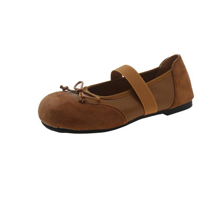 Flache Einzelne Schuhe Damen Retro Flacher Ausschnitt Flache Weiche Sohle Mary Jane Schuhe Modisch und Bequem
