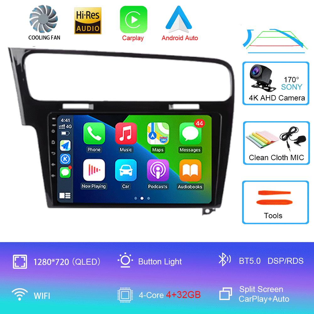 For Volkswagen VW Golf 7 MK7 GTI 2011 - 2021 Car Radio carplay screen HD Multimedia Android 14 GPS Stereo New Video Player
