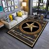 Golden Star with Barbed Wire Pattern Rug Non-slip rug suitable for living room and bedroom sofas