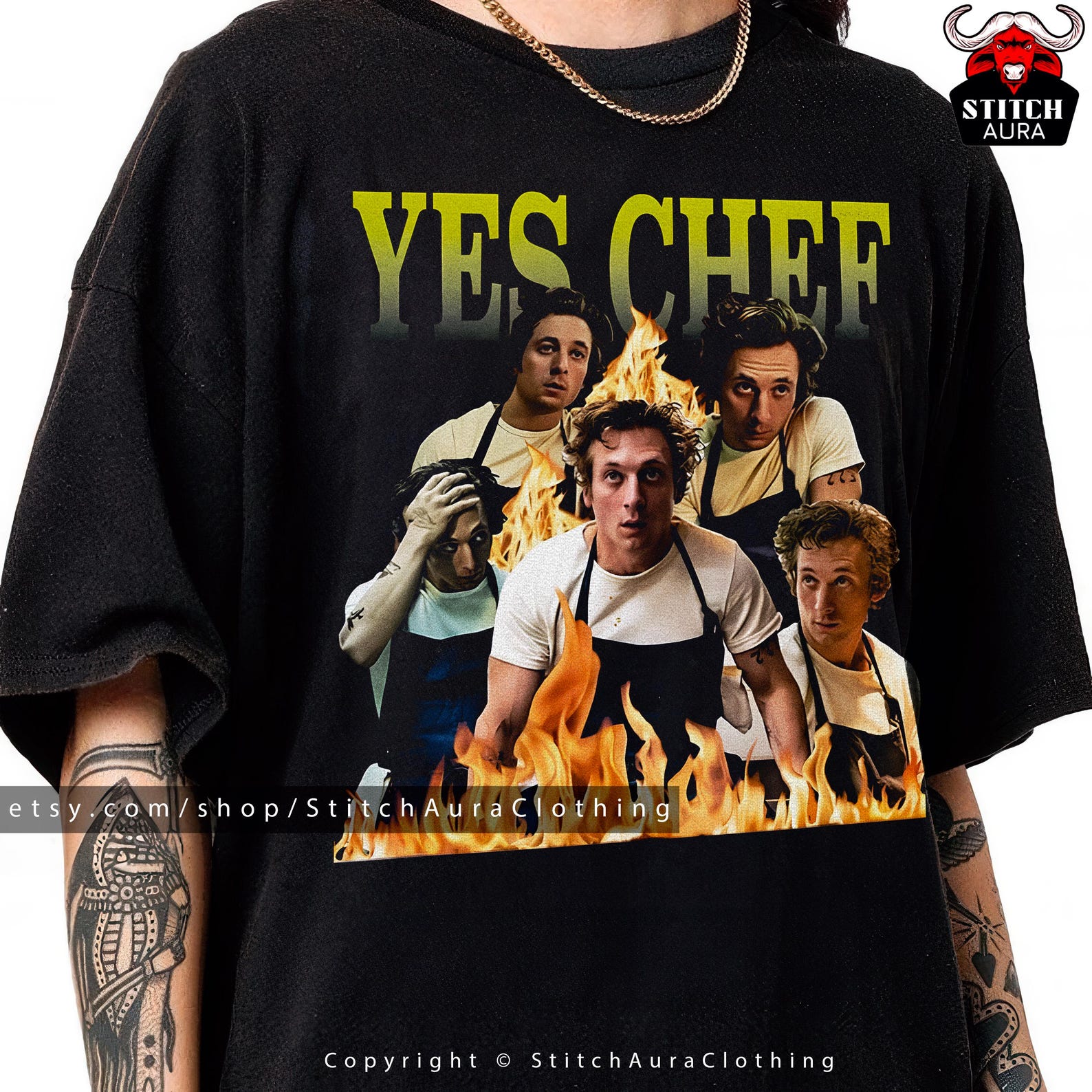 Yes Chef Vintage Bootleg Jeremy Allen White Shirt,The Bear TV Series Tee,Trending Merch,Cursed T-Shirt Gift,Yes Chef Jeremy Vintage Poster 3XL