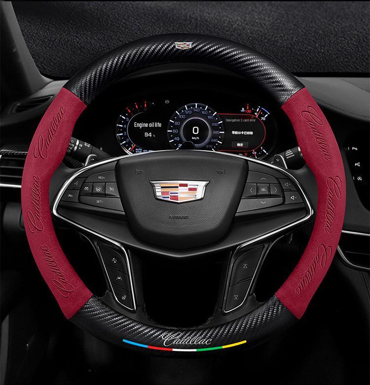 Cadillac Steering Wheel Cover for SRX/CT5/XTS/ATSL/XT5/XT6 - Alcantara & Carbon Fiber