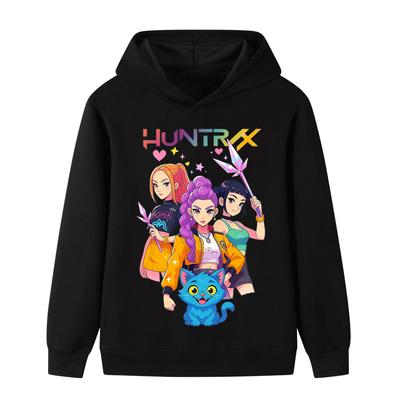 B1233 Kids Boys Girls Kpop Rumi Zoey Mira Print Long Sleeves Hoodie
