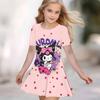 Girls 3D Print Dresses Kids Girl Party Short Sleeve Princess Dress Tank 3D  Likable Cartoon  Print Dress