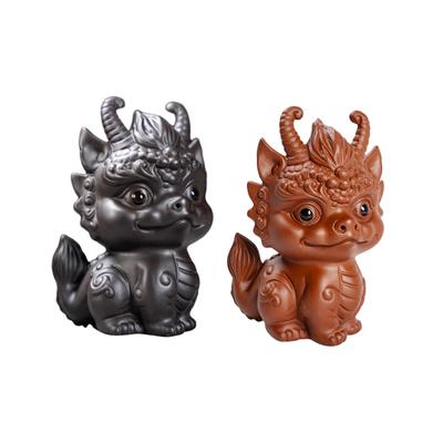 Kleine Drachenstatue Teehaustier Ornament Teedekoration Teezubehör für Teehaus Wohnung Heimdekor Bücherregal