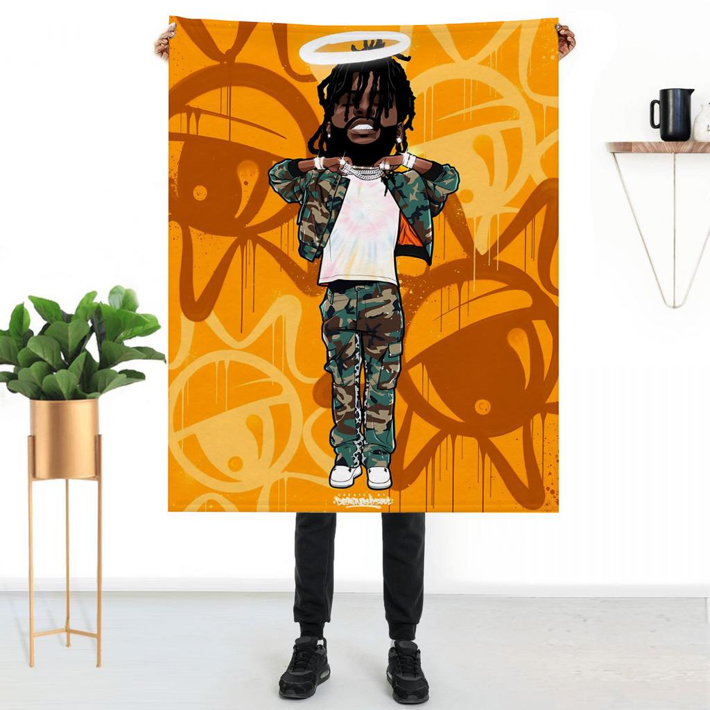 Chief Keef Rapper Kniedecke Zuhause und Dekoration Bettdecken Überwurf Sofa Benutzerdefiniert Anime Flauschig Weich Luxus Überwürfe Kinder