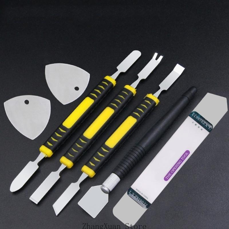 16pcs Stainless Steel Kits Prying Opening Repair Tool Tablet Computer Opening Tools Small Metal Spudger Pry Tool 3XUF