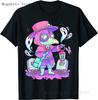 Totenkopf und Krähe Ziege Retro Ästhetik Pastell Goth Kunst T-Shirt Damen Kawaii Anime Kleidung Mann T-Shirts Oberteile Vintage Unisex T-Shirt