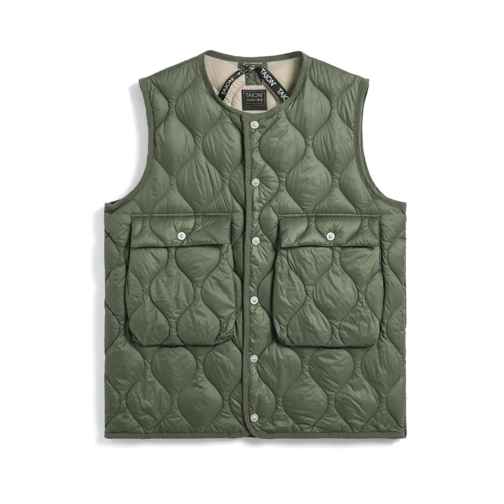 Taion Down Vest Olive 004ALSWPBML-1