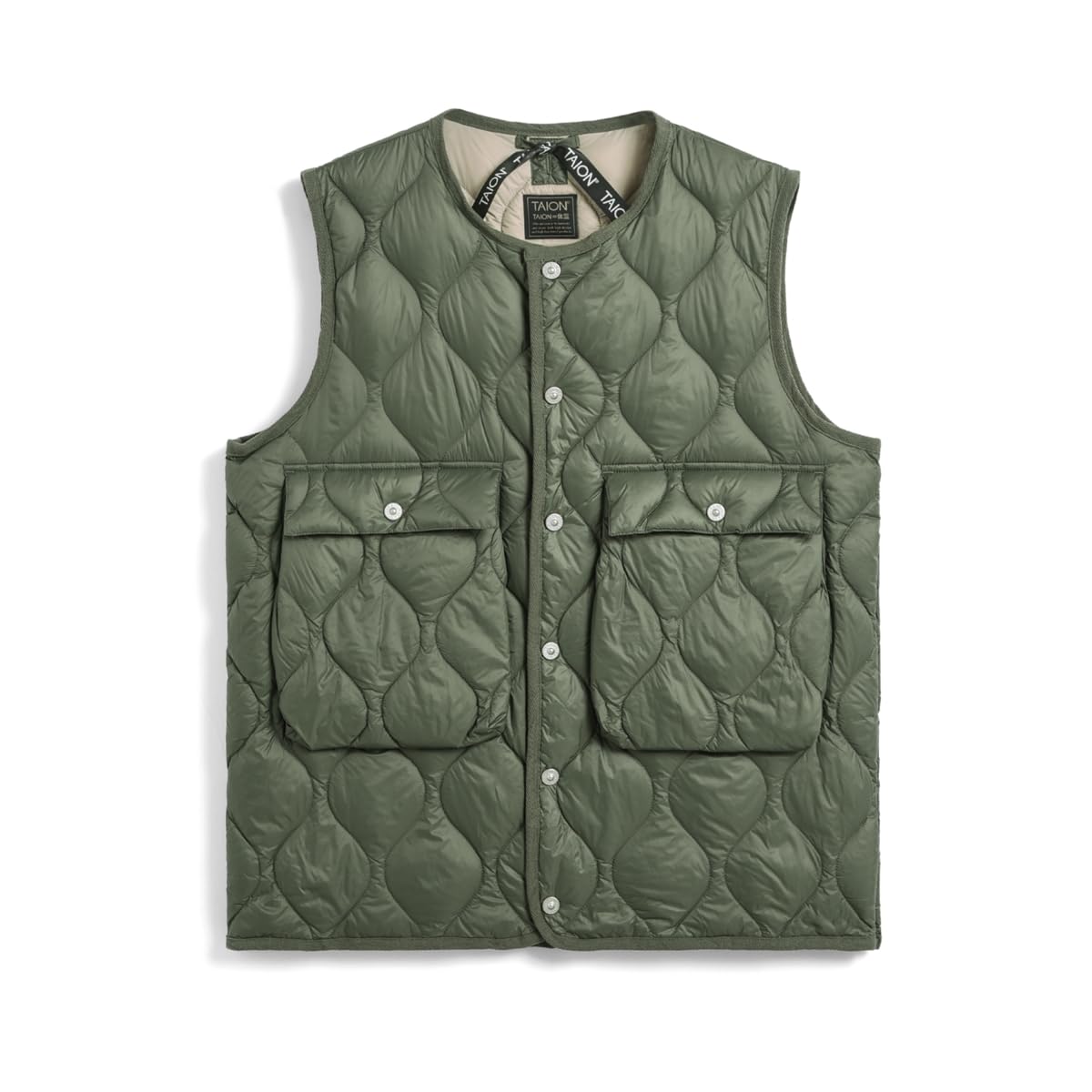 

Taion Down Vest Olive 004ALSWPBML-1