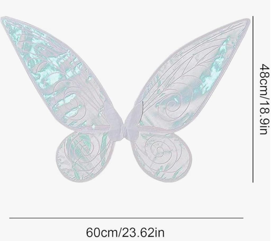 NicoLuLuna Fairy Cosplay Costume for and More Wings, Kids, Princess, Halloween, Recitals, (White)