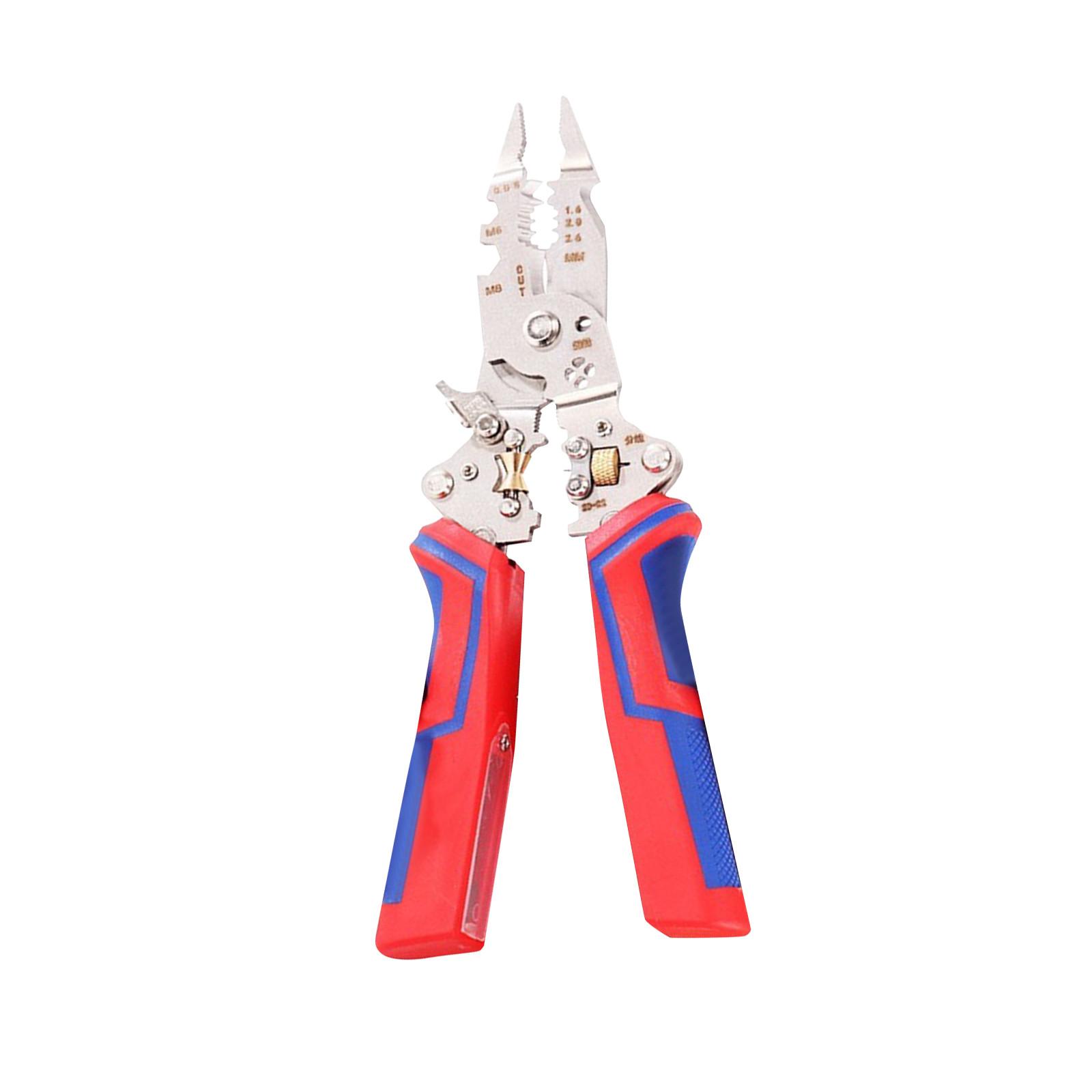 

1 Складные плоскогубцы для снятия изоляции с тестером напряжения, Многофункциональный инструмент для зачистки проводов, Скручиватель для резки, обжима и вытягивания, Электрик One Size