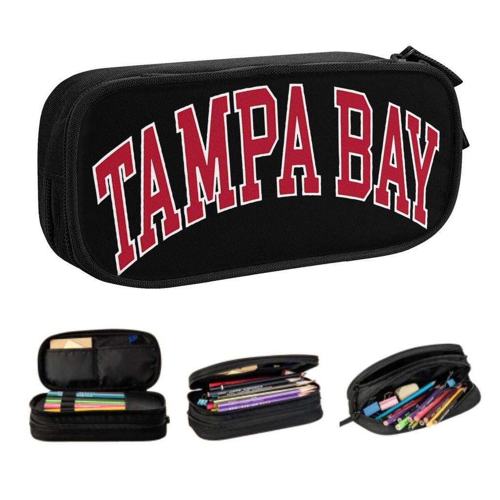 Custom Tampa Bay Letter Pencil Cases for Girls Boys Big Capacity Pen Box Bag Stationery