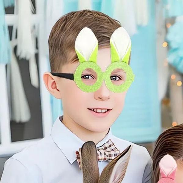 Plush Easter Glasses Frame Handmade Costume Eyeglasses Easter Bunny Ears Glasses  Prom Props