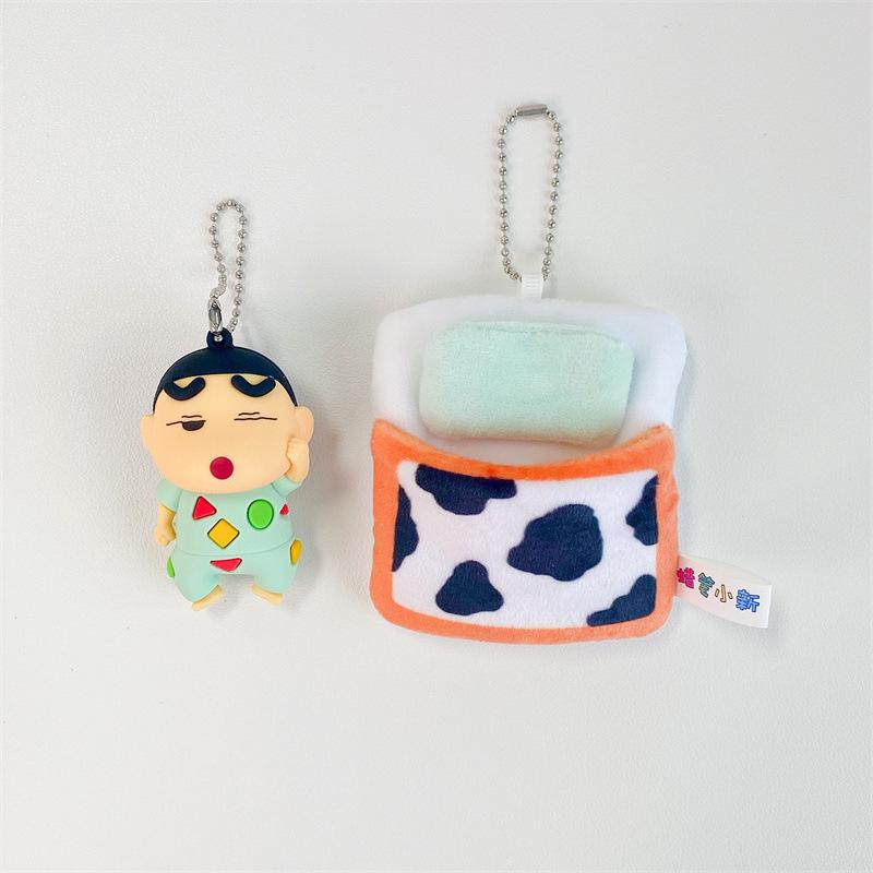 New Crayon Shin-chan Kawaii Cute Cartoon Keychain Bag Student Bapa Decorations Gifts Creative Festival Supplies Toy Key Chains
