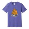 Unisex Campfire Graphic Tee With Flame Design And Rock Fire Pit For Outdoor Adve