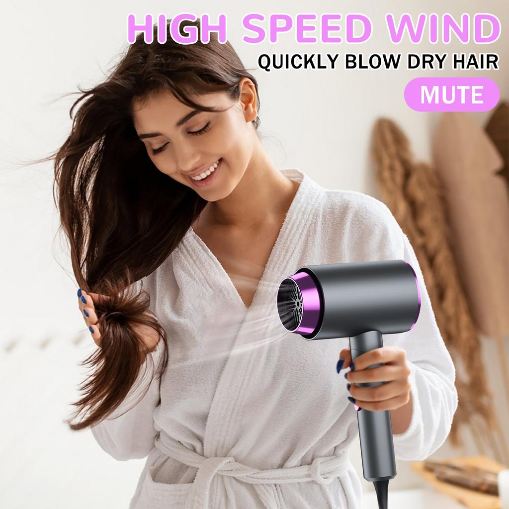 High-power Internet Celebritys Negative Ion Leafless Hair Dryer Household Hot And Cold Wind Hair Care Folding Hair Dryer