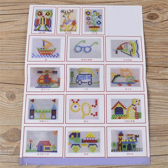 296Pcs Puzzle Multicolored Educational Plastic Mushroom Nail Mosaic Pegboard for Children