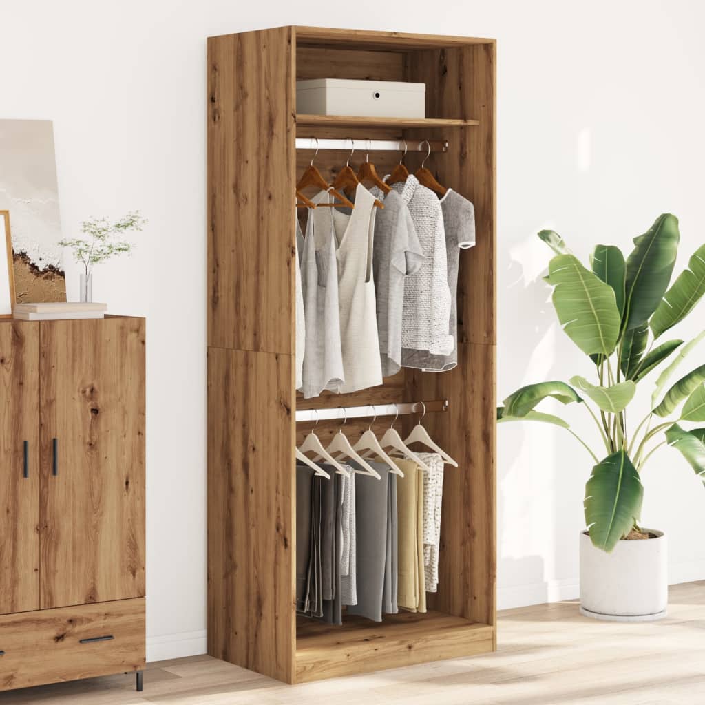 Vidaxl Wardrobe, Color Artisan Oak, 80X50X200 Cm, Wood-Based Material
