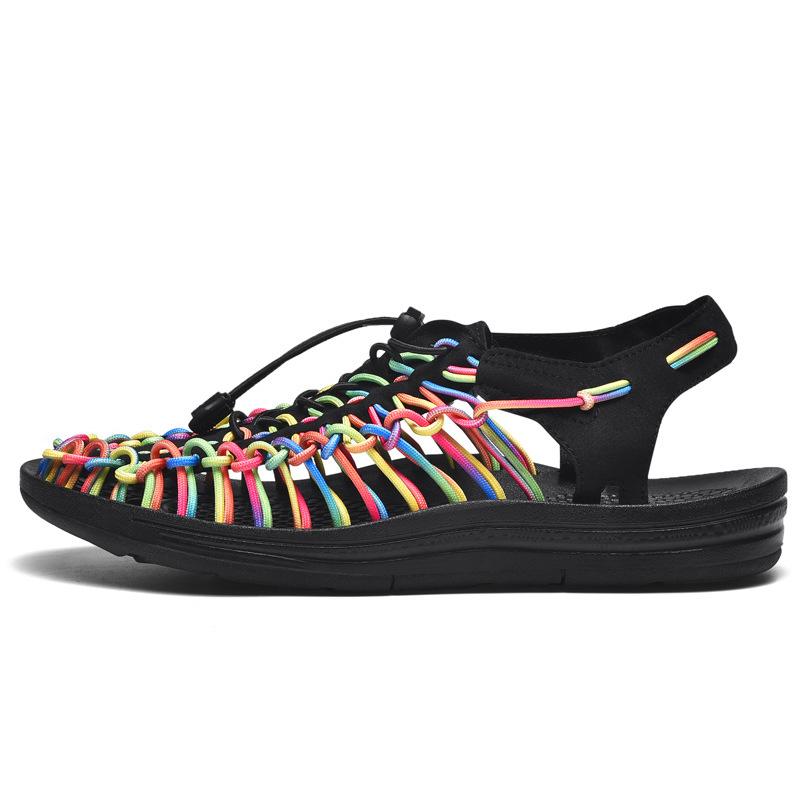Mode Neue Sandalen Gewebte Sandalen Herrensandalen Lässige Strandschuhe Römische Sandalen Wanderschuhe Outdoor-Bergsteigen Waterschuhe